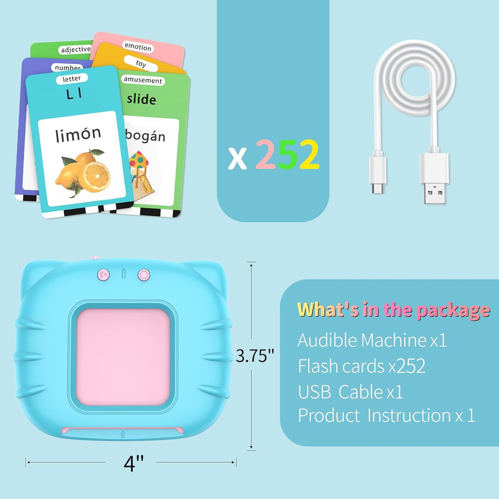 Tarjetas Parlantes Bilingues Español & Ingles con 512 palabras