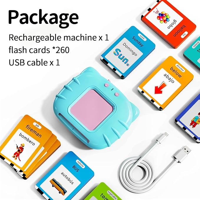 Tarjetas Parlantes Bilingues Español & Ingles con 512 palabras