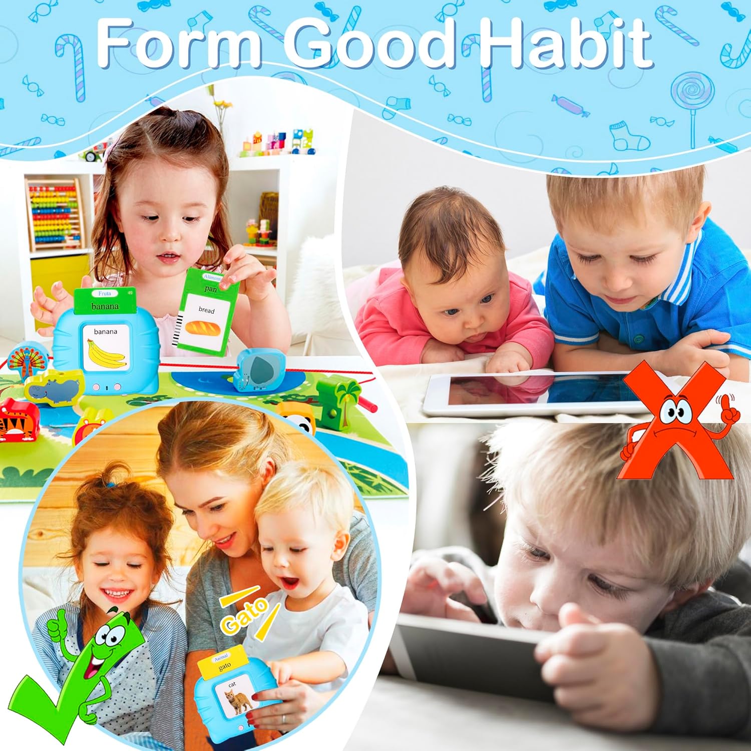 Tarjetas Parlantes Bilingues Español & Ingles con 512 palabras