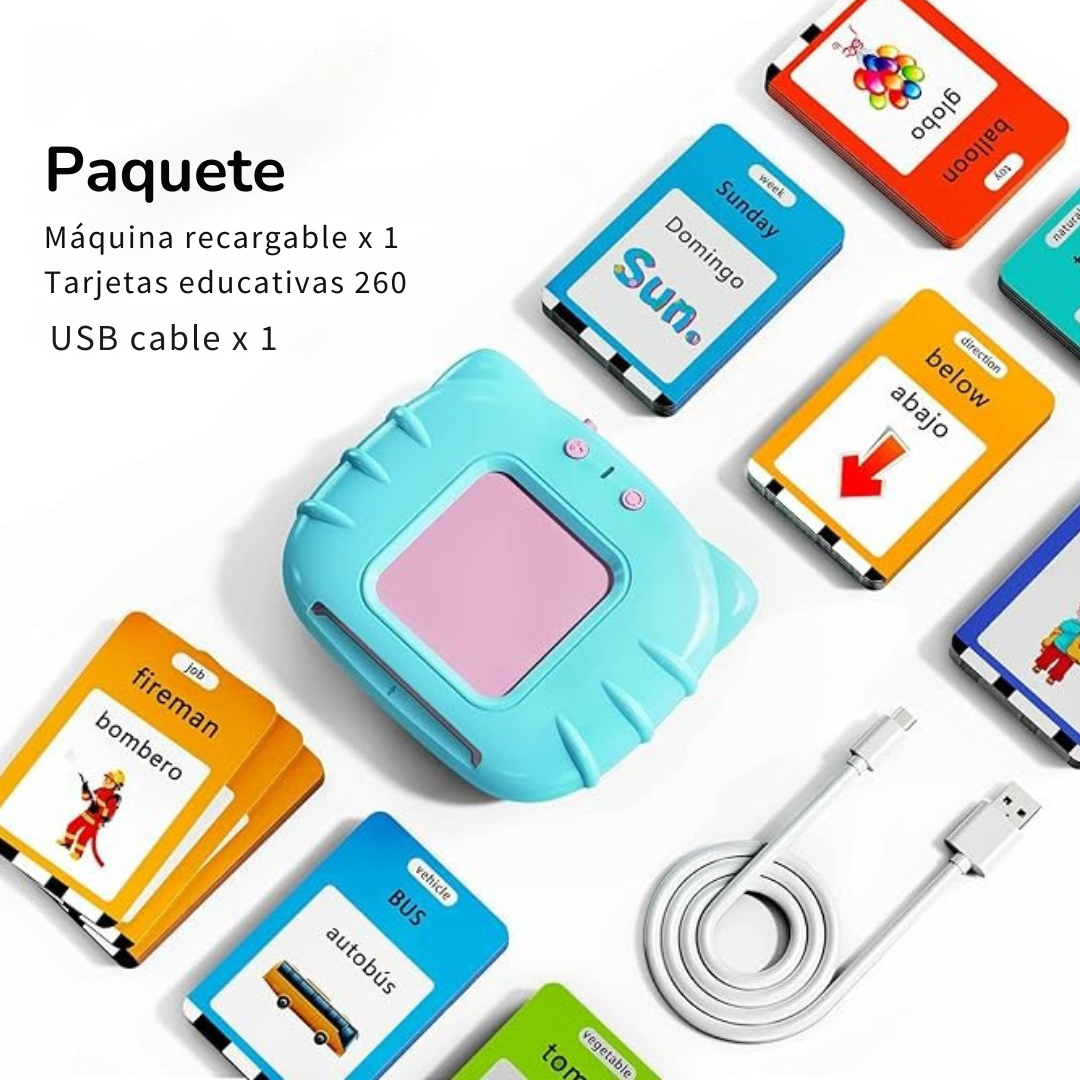 Tarjetas Parlantes Bilingues Español & Ingles con 512 palabras