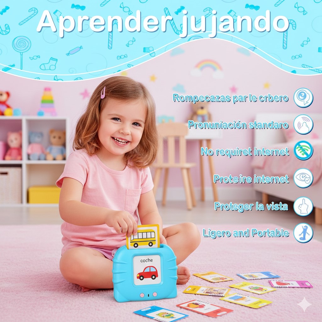 Tarjetas Parlantes Bilingues Español & Ingles con 512 palabras